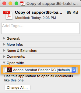 unable to open adobe acrobat dc osx